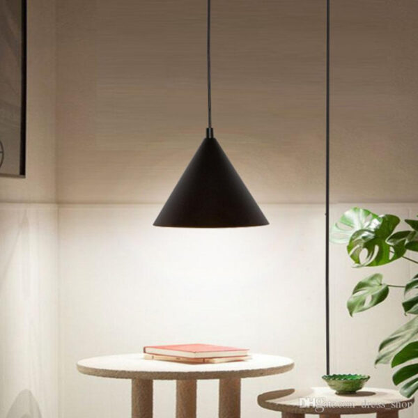 Metallic Black Cone Shape Pendent Light