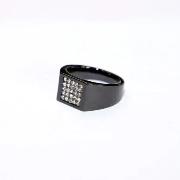 Modern Design Acrylic Plated Crystal Men's Ring
